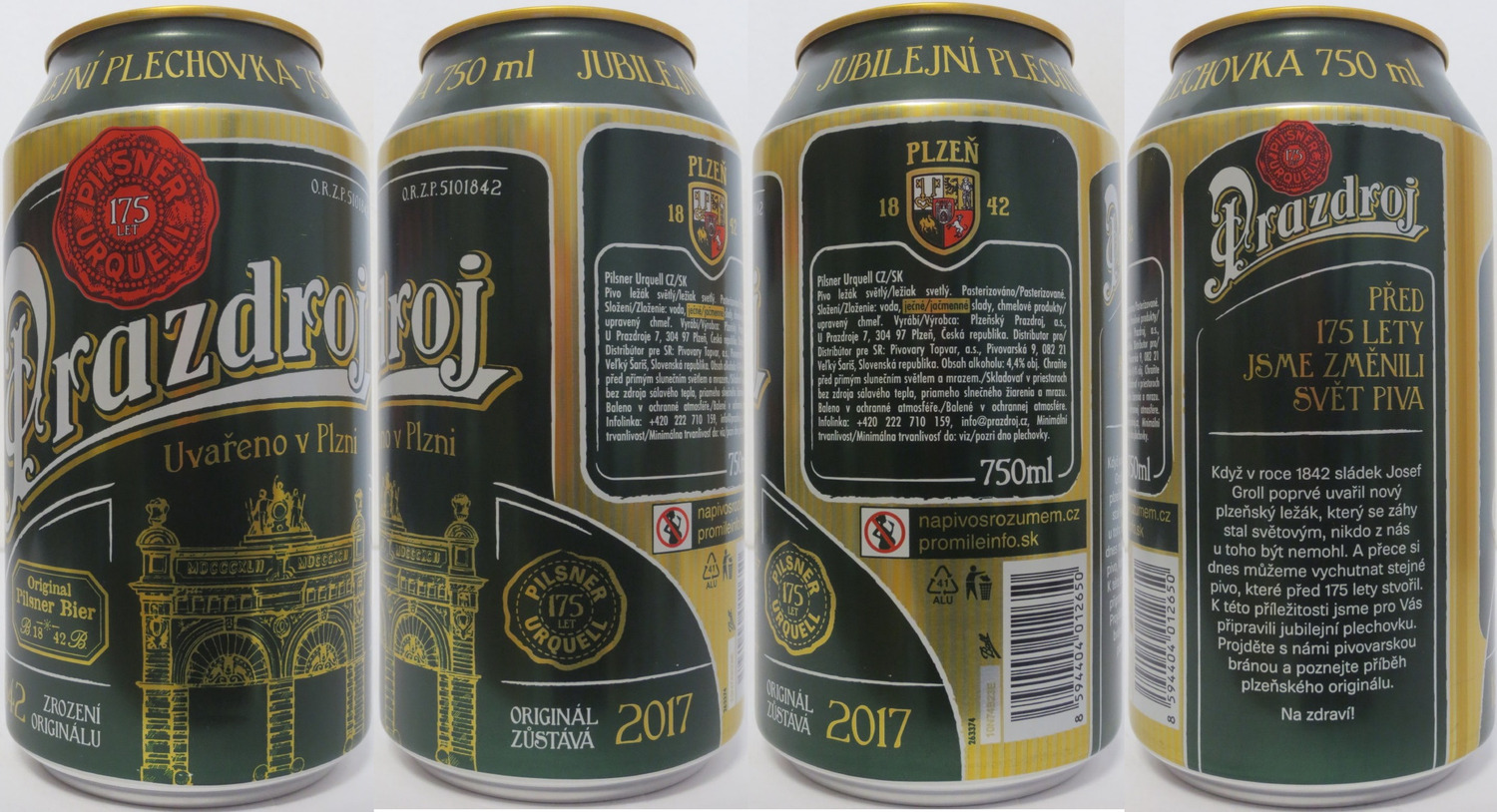 Prazdroj uvařeno v Plzni 2017 (CZ+SK) (75cl) (B/O) č.1
