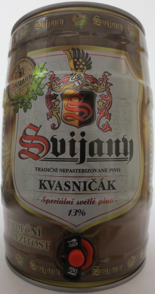 Svijany TRADIČNÍ NEPASTERIZOVANÉ PIVO KVASNIČÁK Speciální světlé pivo 13%
