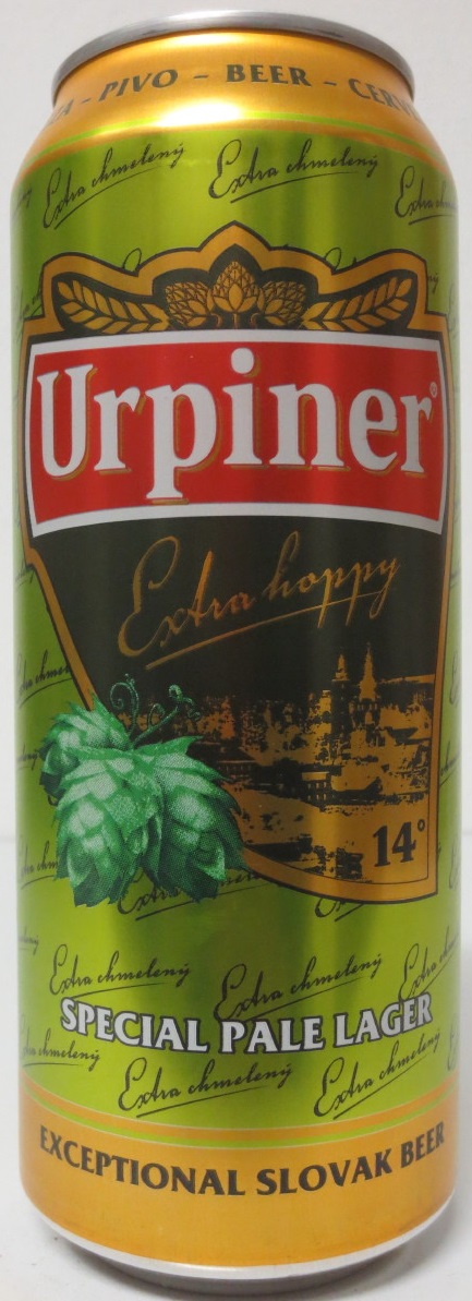 Urpiner Extra hoppy 14° SPECIAL PALE LAGER EXCEPTIONAL SLOVAK BEER(50cl) (B/O)
