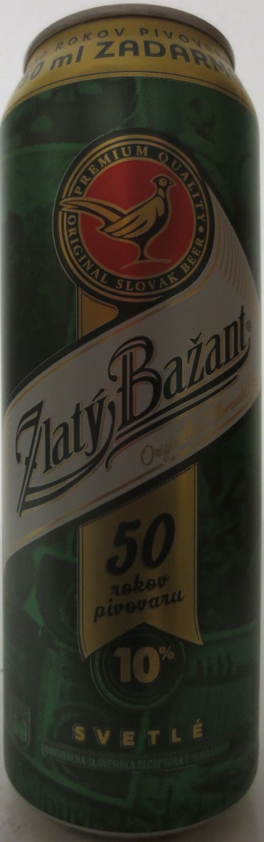 Zlatý Bažant 50 rokov pivovar 10% SVETLÉ (55cl) (B/O)