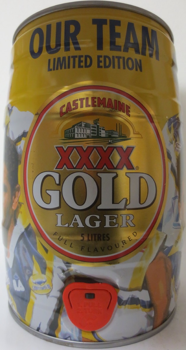 CASTLEMAIN XXXX GOLD LAGER 5 Litres OUR TEAM LIMITED EDITION (5L) Nr.1