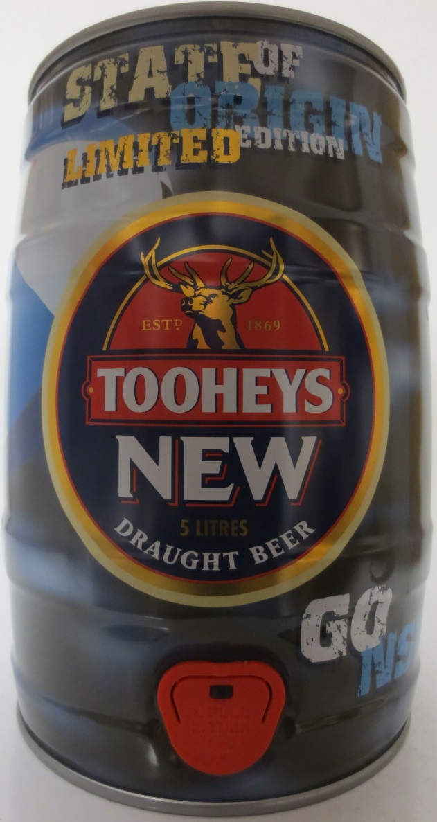 TOOHEYS NEW DRAUGHT BEER STATE OF ORIGIN LIMITED EDITION (5L) Nr.1 