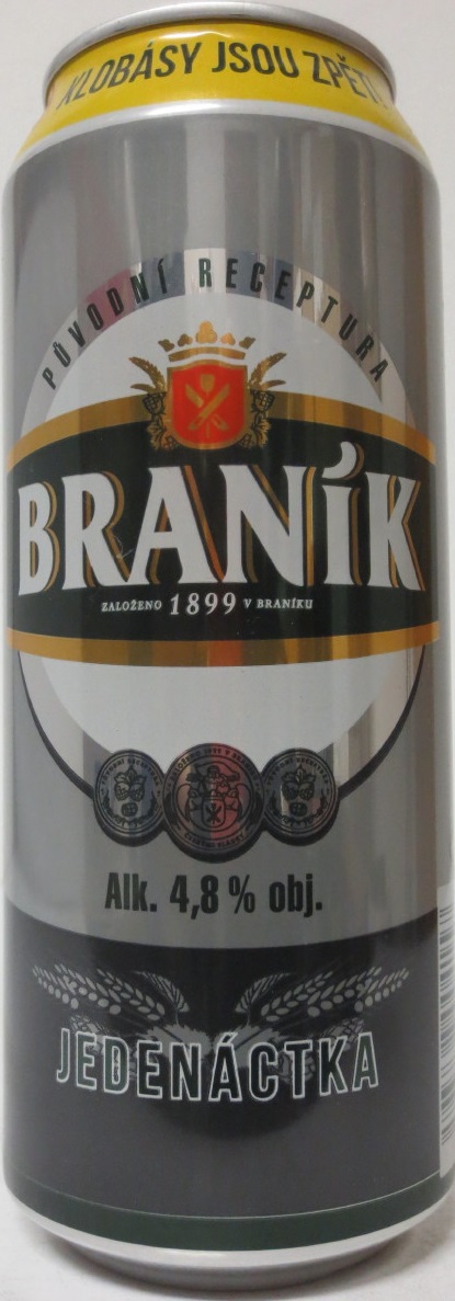 BRANÍK Alk. 4,8% obj. SVĚTLÝ JEDENÁCTKA KLOBÁSY JSOU ZPĚT 2020 (CZ) (50cl) (B/O) č.1
