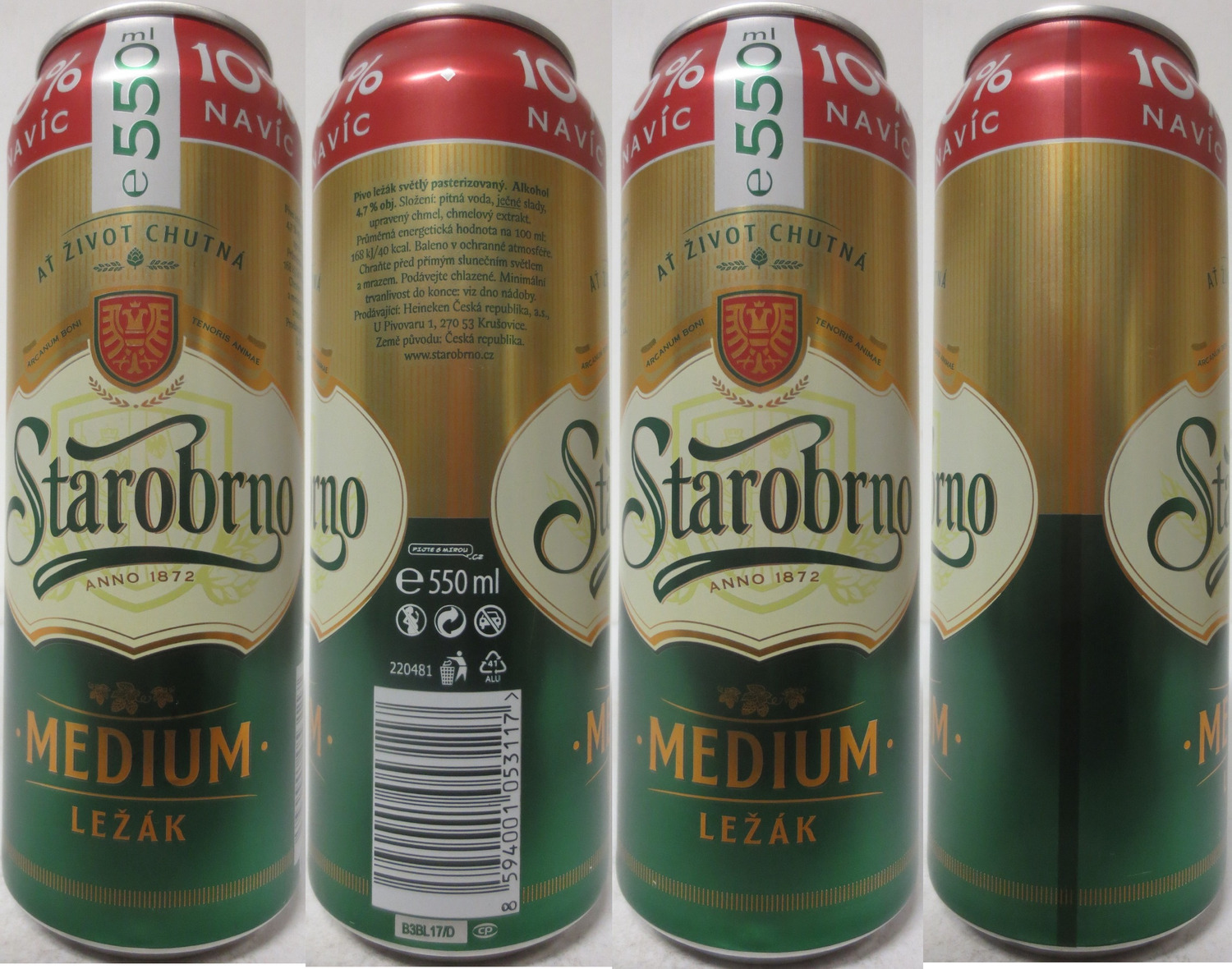 Starobrno MEDIUM LEŽÁK 10% NA VÍC (CZ) (55cl) (B/O) č.1 