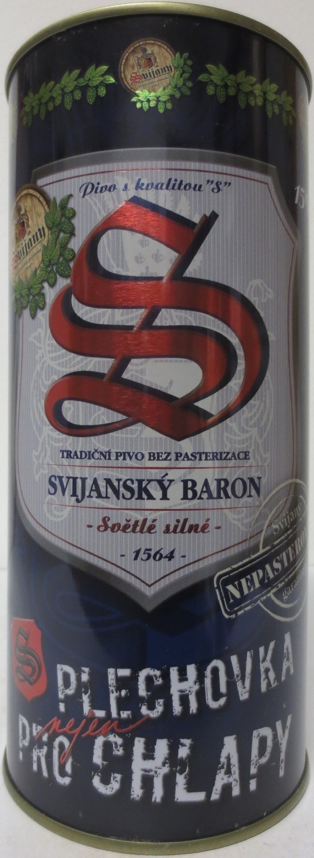 Svijany SVIJANSKÝ BARON Světlé silné 1564 PLECHOVKA nejen PRO CHLAPY (200cl) č.1 