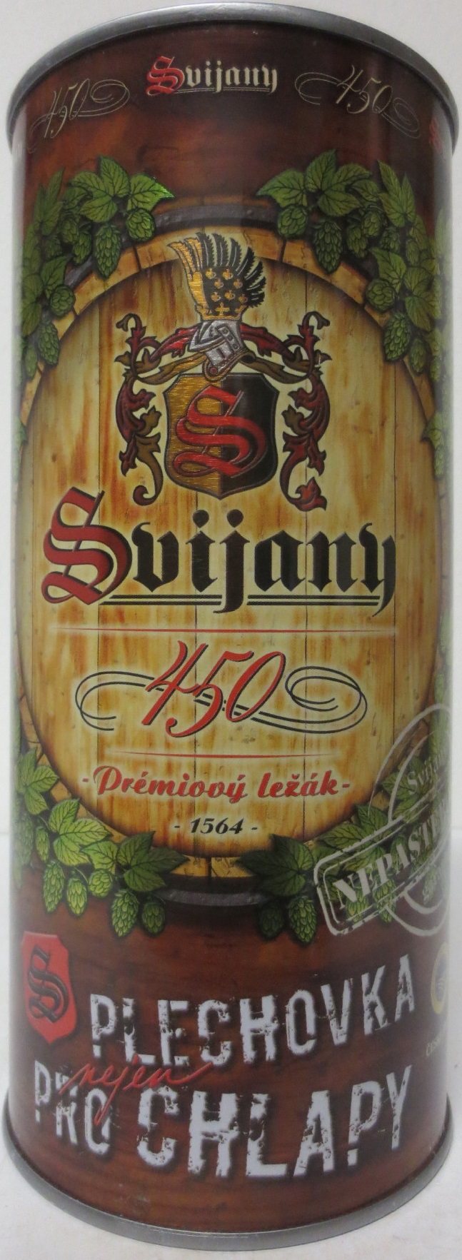 Svijany 450 - Premiový ležák - 1564 - PLECHOVKA nejen PRO CHLAPY (200cl) č.2 