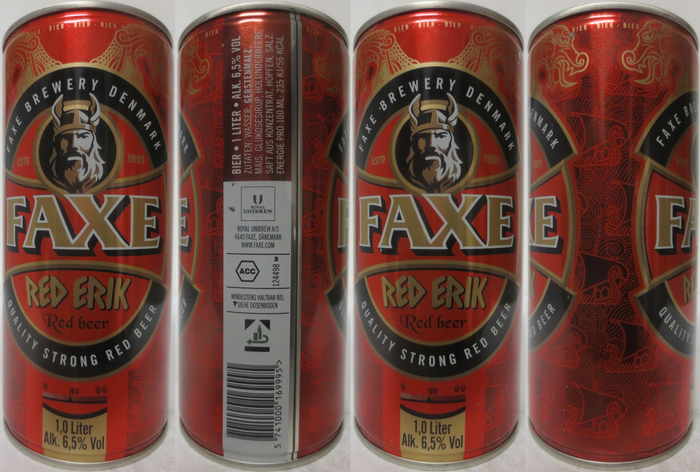 FAXE RED ERIK Red beer 1,0 Liter Alk. 6,5% Vol. (D) (100cl) (B/O) Nr.1 