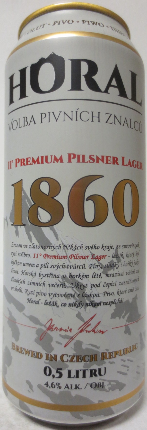 HORAL VOLBA PIVNÍCH ZNALCŮ 11% PREMIUM PILSNER LAGER 1860 (50cl) (B/O) č.2