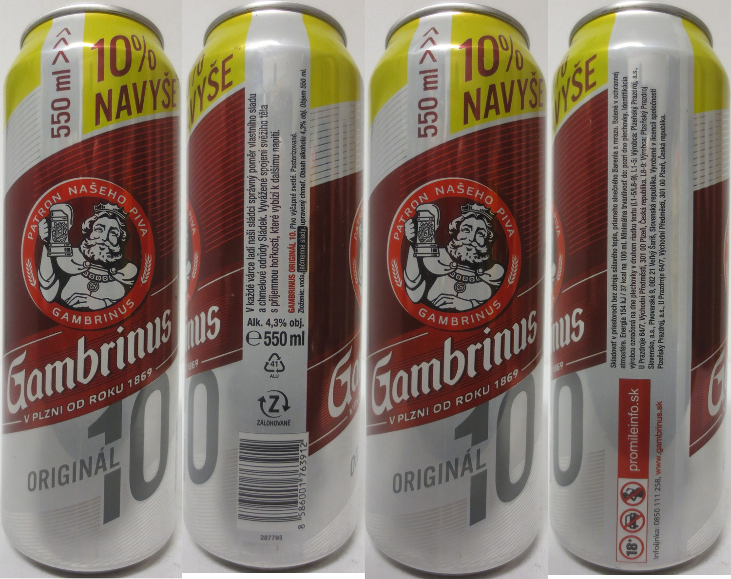 Gambrinus ORIGINAL 10 10% NAVYŠE (SK) (55cl) (B/O) č.2