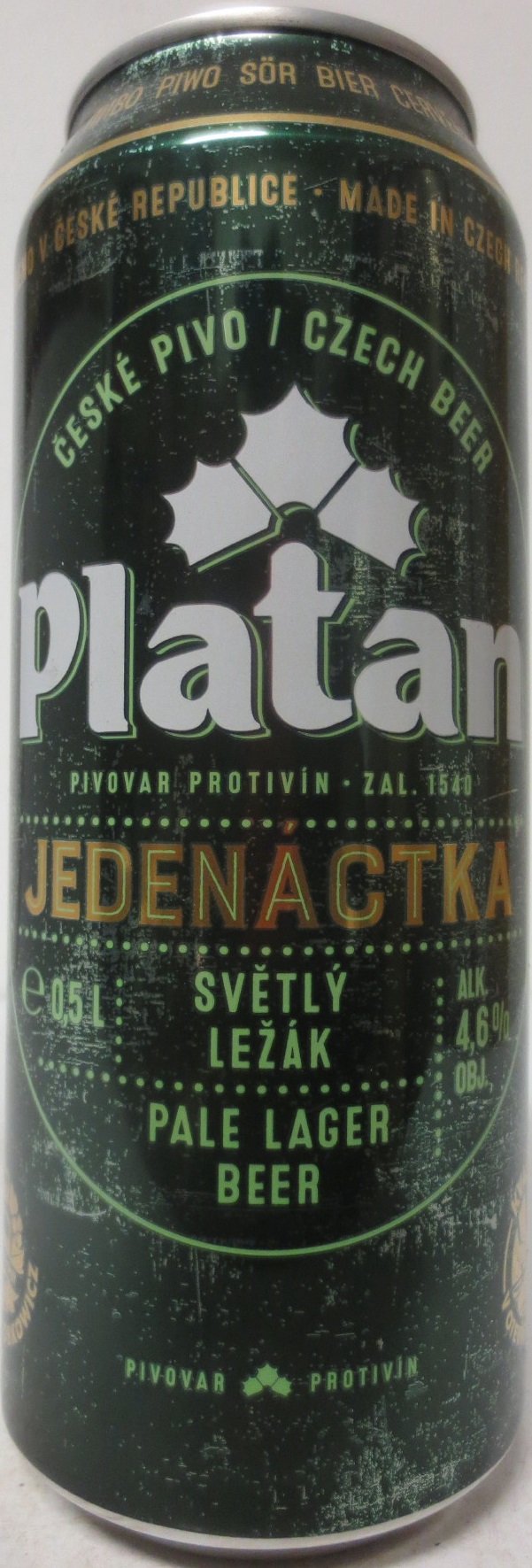 Platan JEDENÁCTKA SVĚTLÝ LEŽÁK (50cl) (B/O) č.1