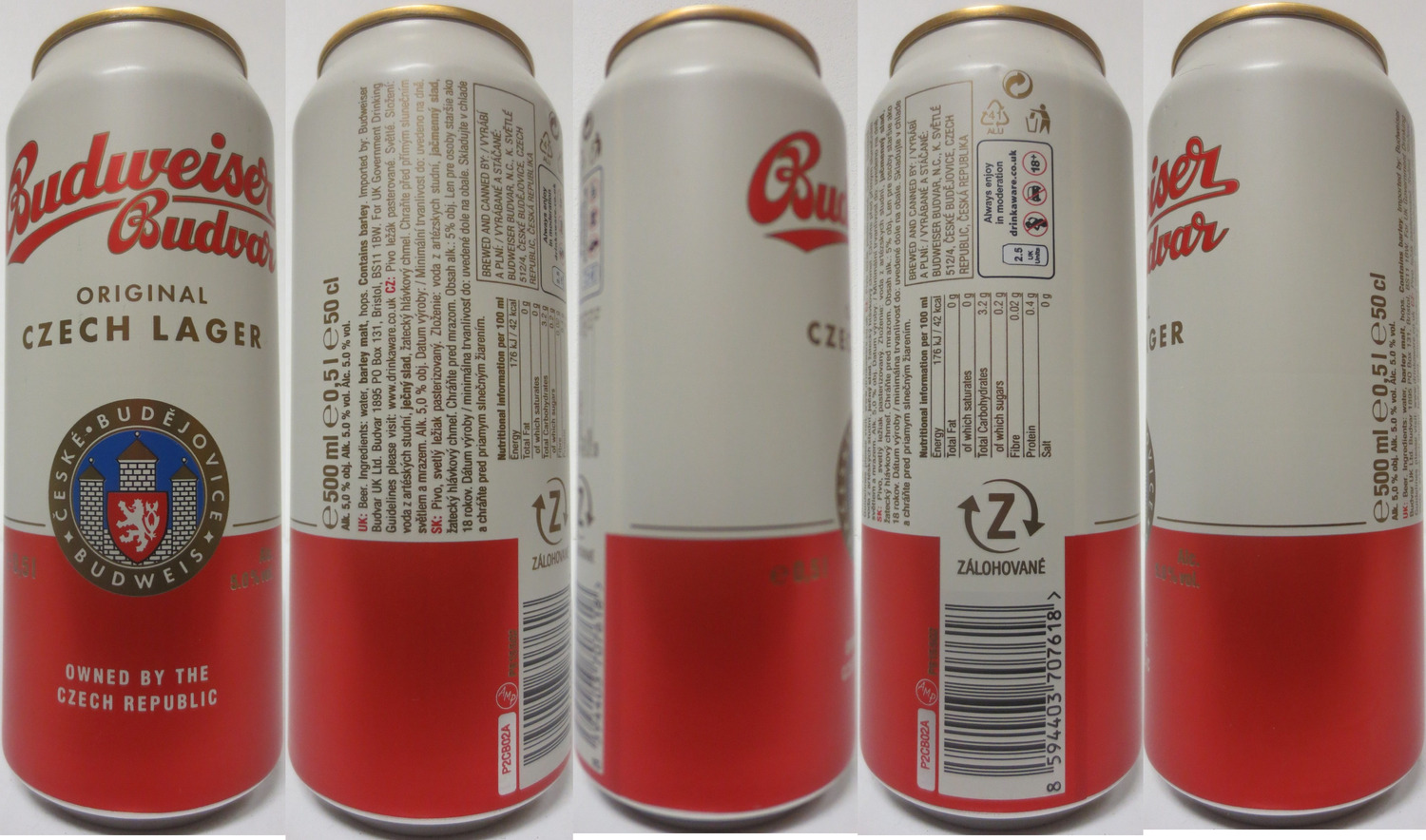 Budweiser Budvar ORIGINAL CZECH LAGER OWNED BY THE CZECH REPUBLIC (CZ+SK) (50cl) (B/O) č.3