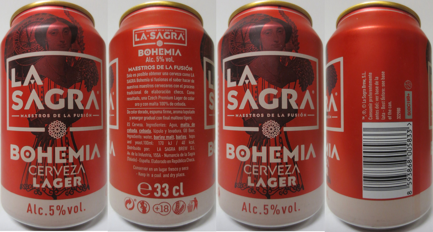 LA SAGRA BOHEMIA CERVEZA LAGER (33cl) (T/O) č.1 