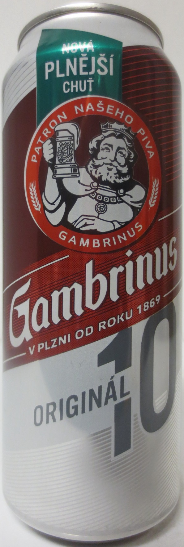 Gambrinus ORIGINÁL 10 NOVÁ PLNĚJŠÍ CHUŤ (50cl) (B/O) (CZ)
