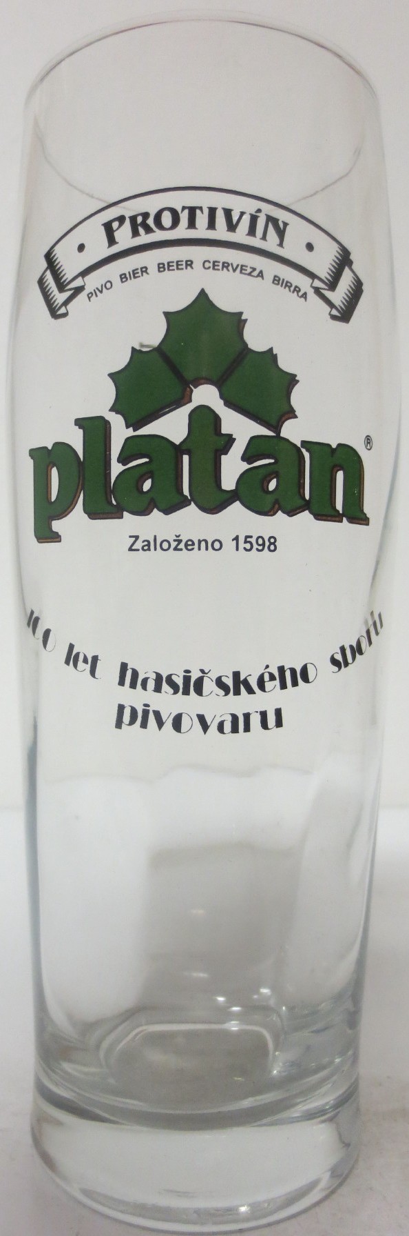 PROTIVÍN Platan Založeno 1598 100 let hasičského sboru pivovar (0,5L)