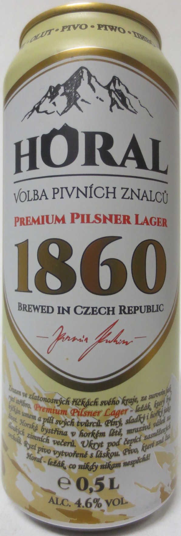 HORAL VOLBA PIVNÍCH ZNALCŮ PREMIUM PILSNER LAGER 1860 (50cl) (B/O) č.1 
