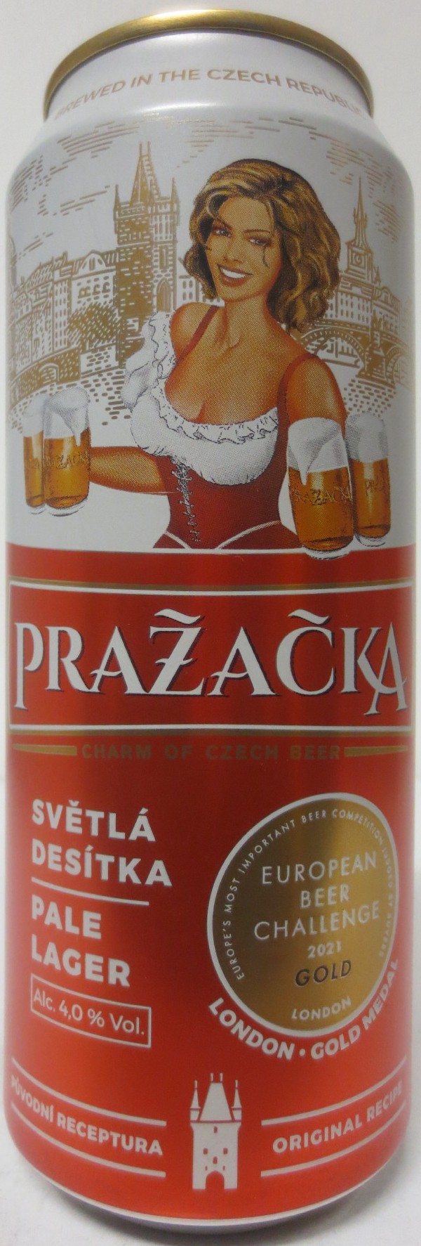 PRAŽAČKA SVĚTLÁ DESÍTKA PALE LAGER EUROPEAN BEER CHALLENGE 2021 (50cl) (B/O) č.1