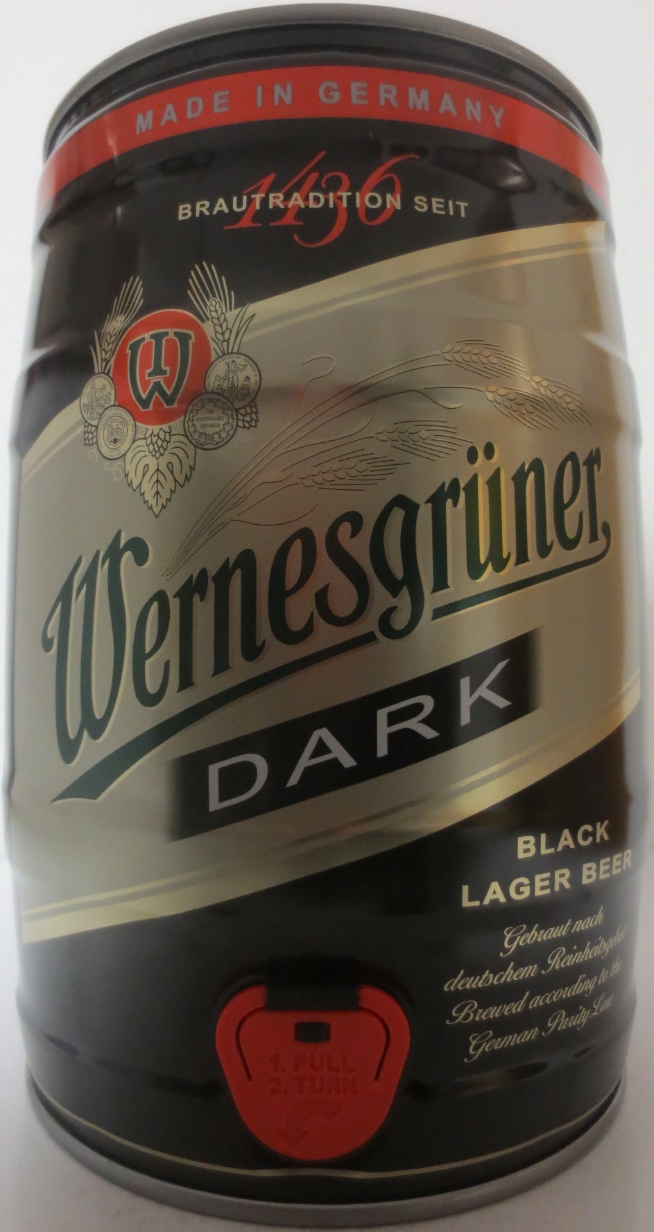 Wernesgrüner DARK BLACK LAGER BEER (5L) Nr.1 