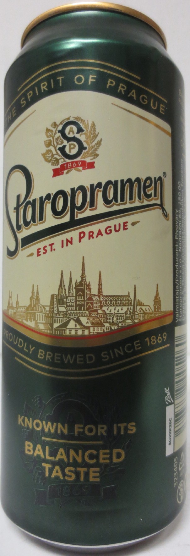 Staropramen EST. IN PRAGUE KNOWN FOR ITS BALANCED TASTE (FIN) (50cl) (B/O) č.1