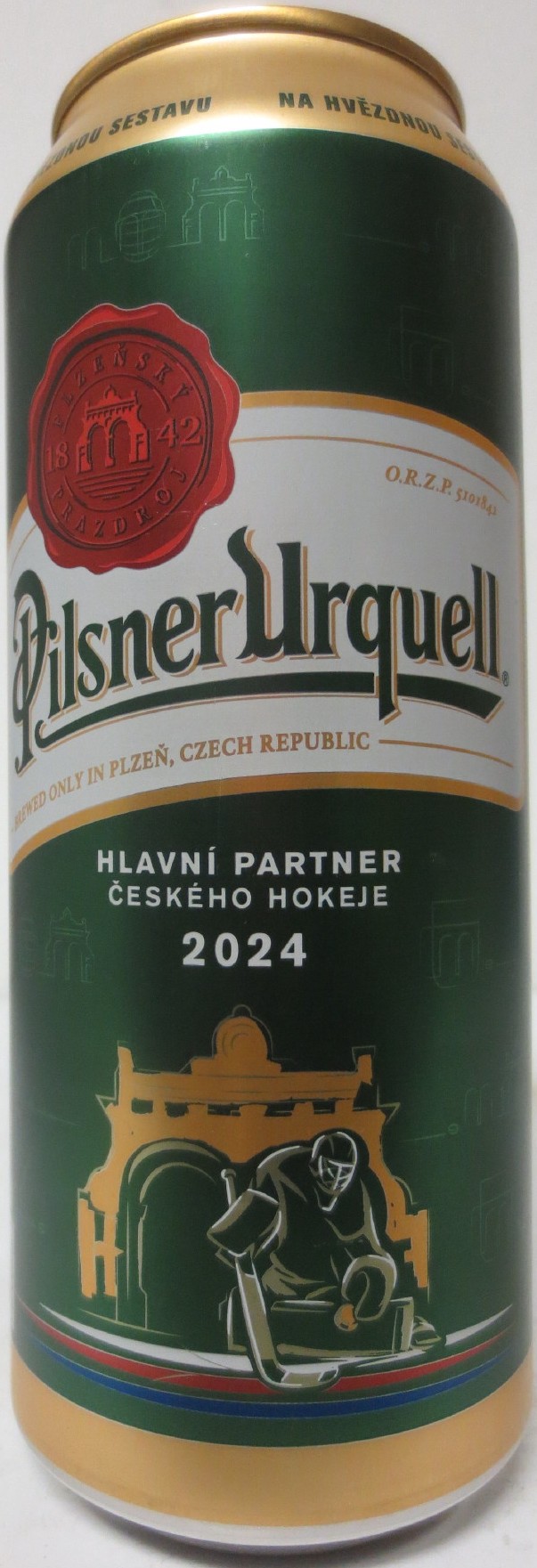 Pilsner Urquell HLAVNÍ PARTNER ČESKÉHO HOKEJE 2024 (50cl) (B/O) č.1 
