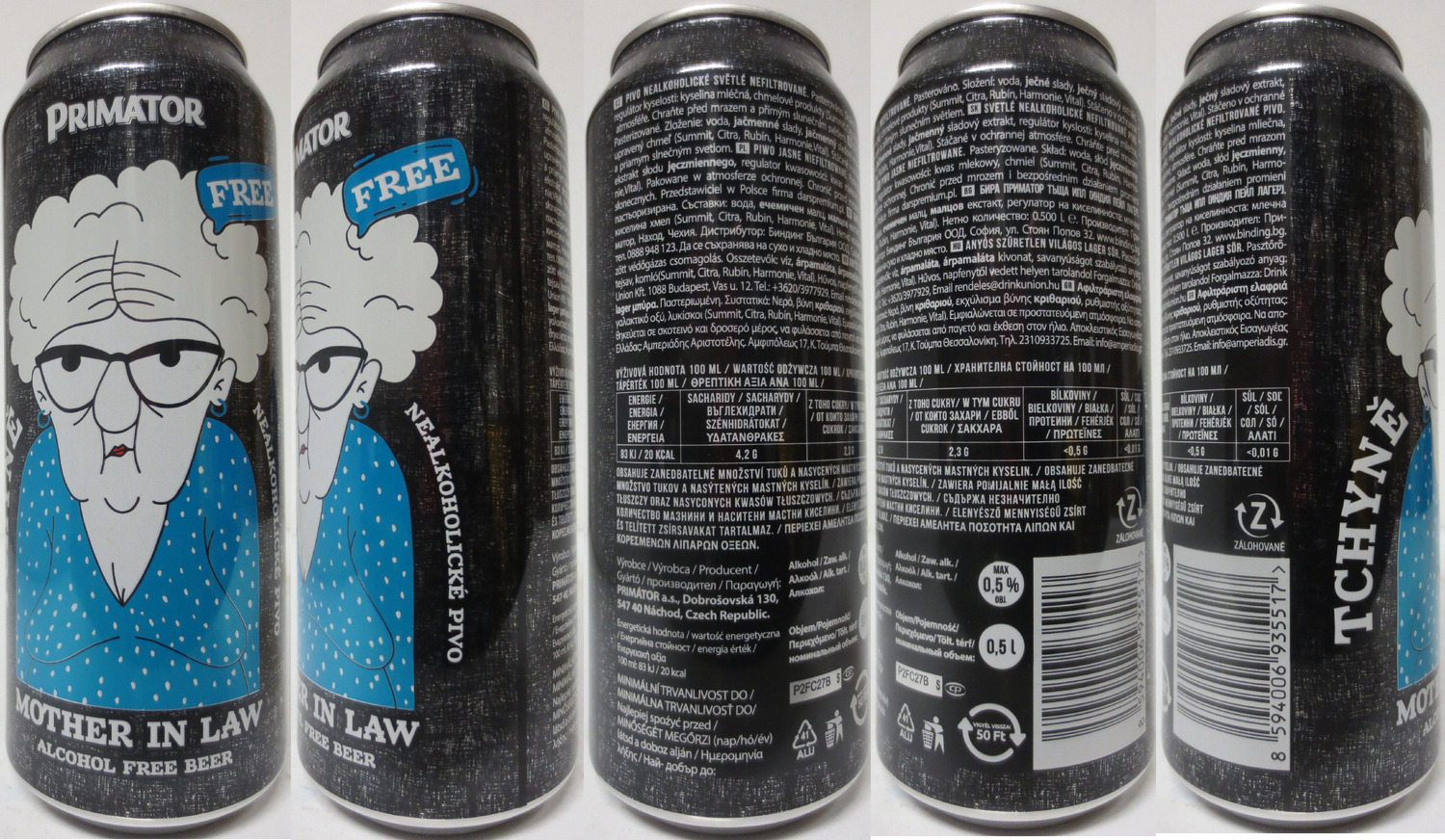 PRIMÁTOR FREE MOTHER IN LAW ALCOHOL FREE BEER (CZ) (50cl) (B/O) č.1 