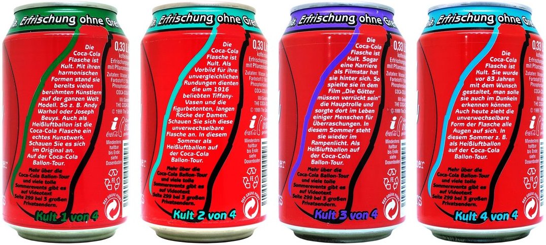 Coca Cola Kult set from GERMANY (4 cans) (33cl) (B/O)