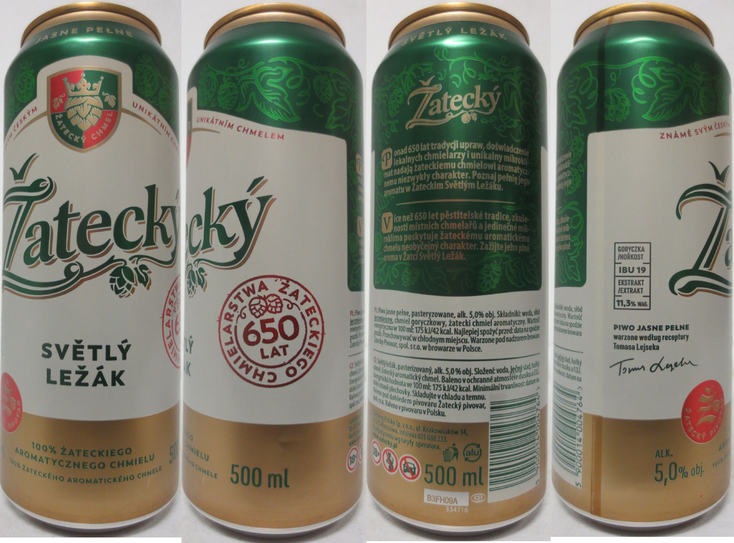 Žatecký SVĚLÝ LEŽÁK 650 LAT (PL) (50cl) (B/O) č.1