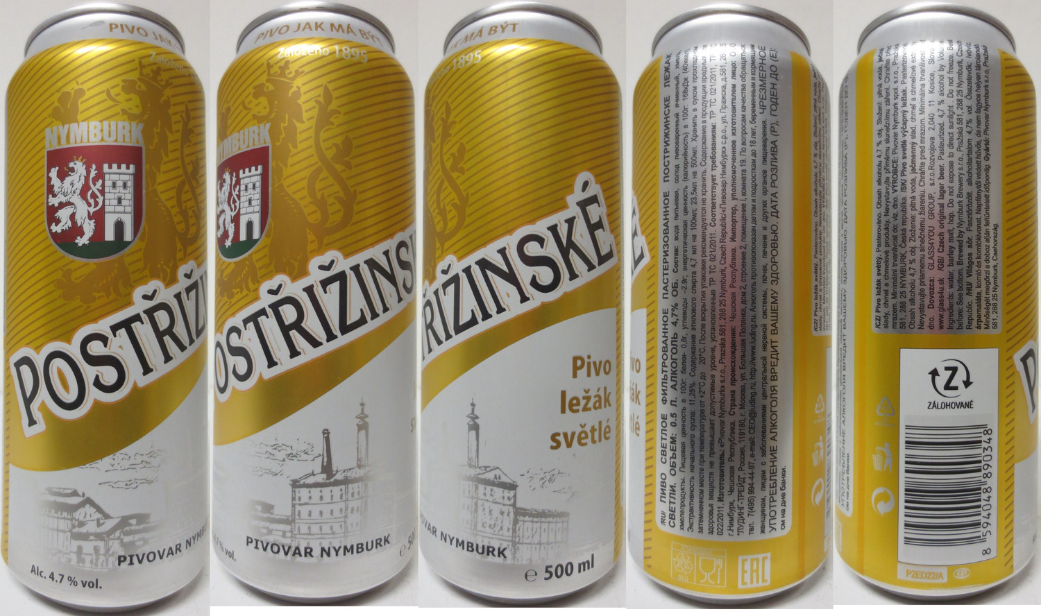 POSTŘIŽINSKÉ Pivo ležák světlé (CZ+SK) (50cl) (B/O) č.3 