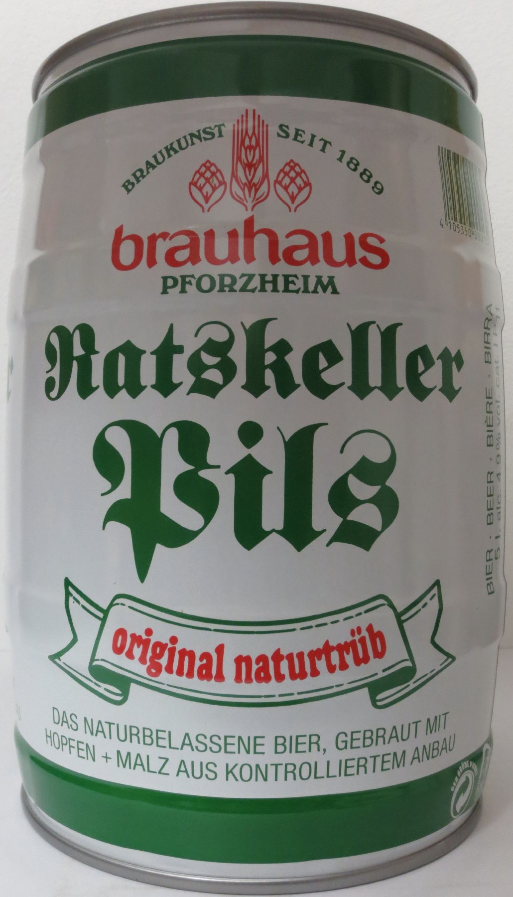 brauhaus PFORZHEIM Ratskeller Pils original naturtrüb (5L) Nr.1 