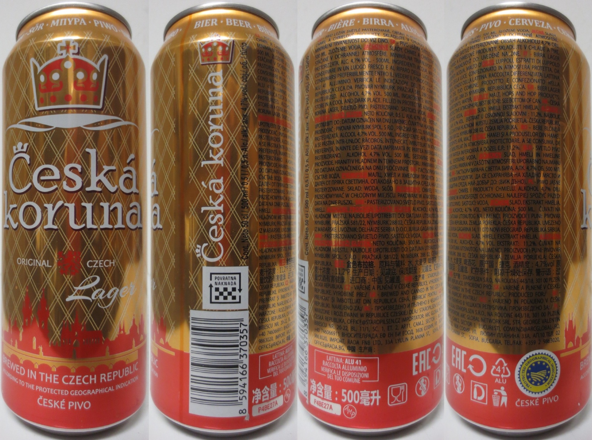Česká koruna ORIGINAL CZECH Lager (HR) (50cl) (B/O) č.2