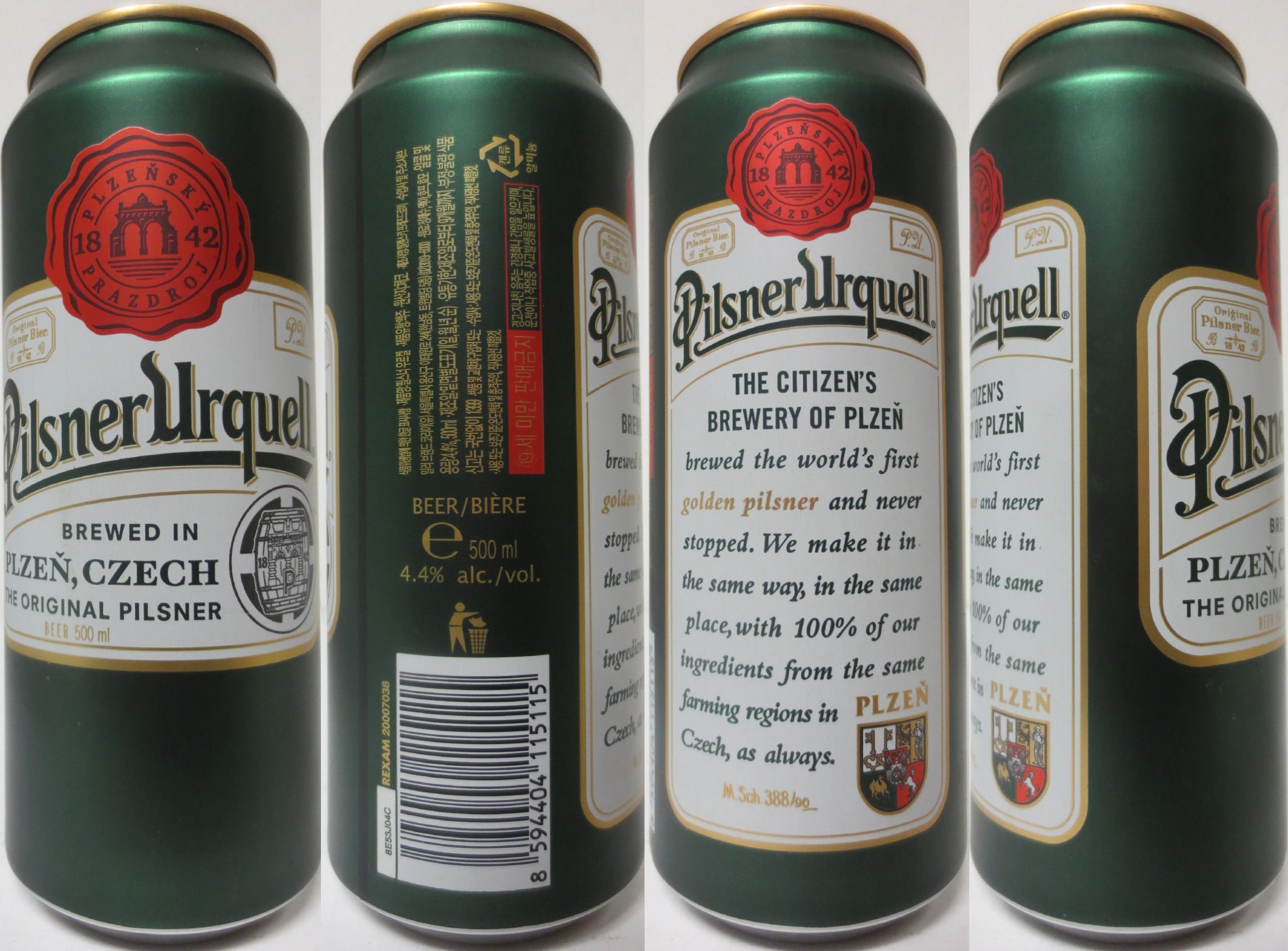 Pilsner Urquell BREWED IN PLZEŇ,CZECH THE ORIGINAL PILSNER BEER 500ml (KOR) (50cl) (B/O) č.1