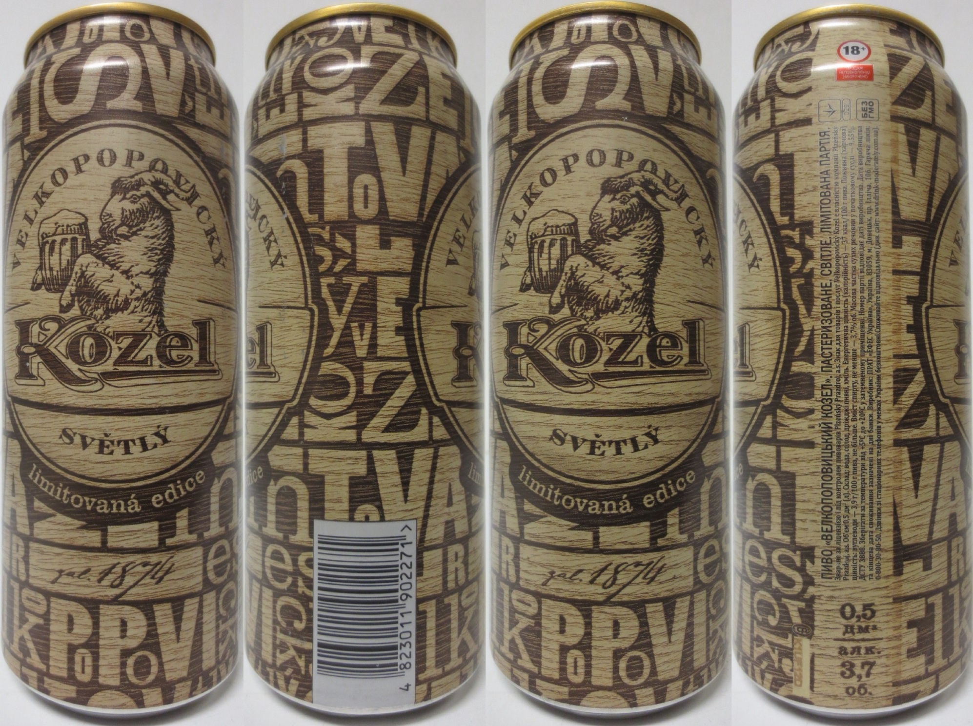 VELKOPOPOVICKÝ Kozel SVĚTLÝ limitovaná edice zal. 1874 (UA) (50cl) (B/O) č.1 