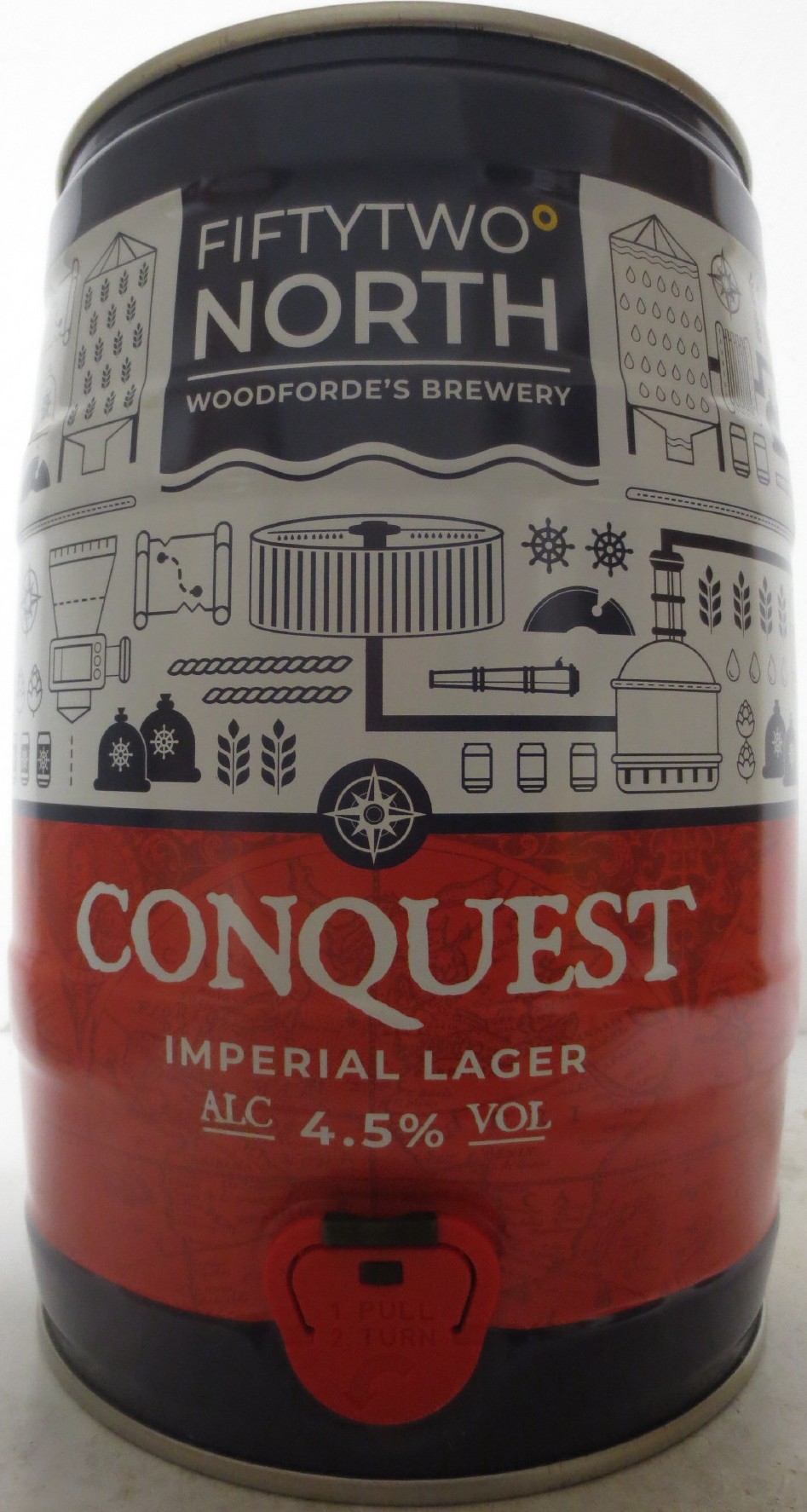 FIFTYTWO NORTH WOODFORDE´S BREWERY CONQUEST IMPERIAL LAGER ALC 4,5% VOL (5L) Nr.1 