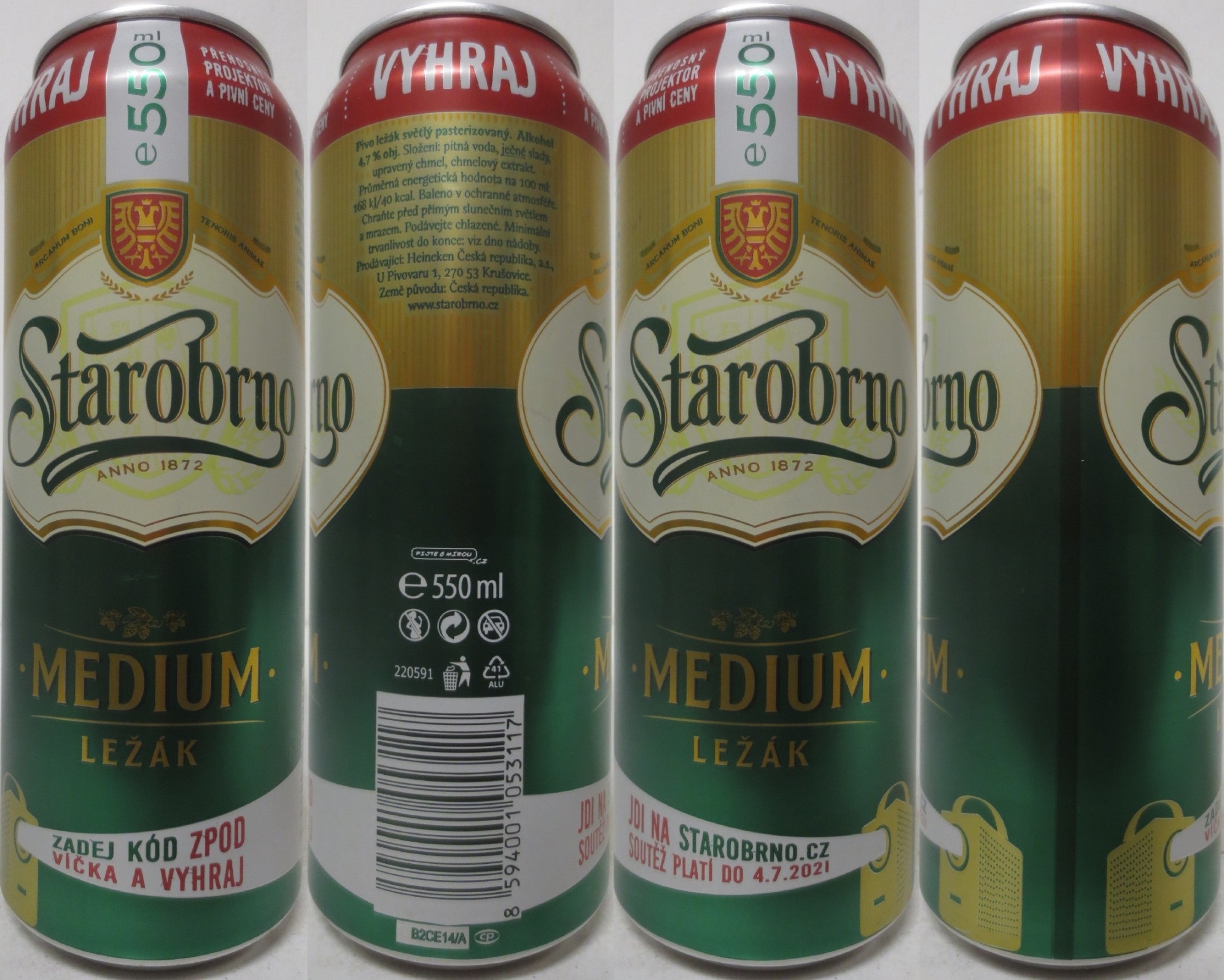 Starobrno MEDIUM LEŽÁK VYHRAJ (CZ) (55cl) (B/O) č.1 
