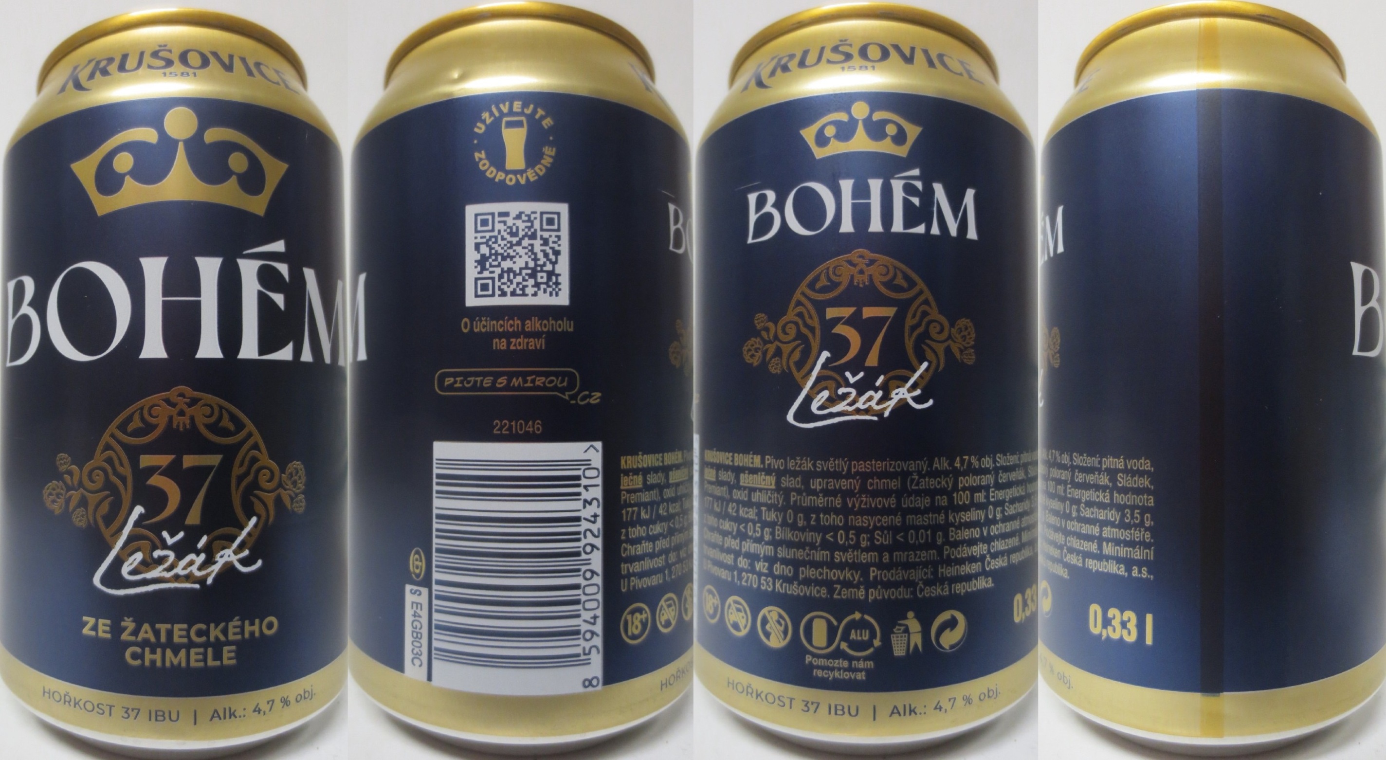 KRUŠOVICE Bohém Ležák 37 (33cl) (B/O) č.1
