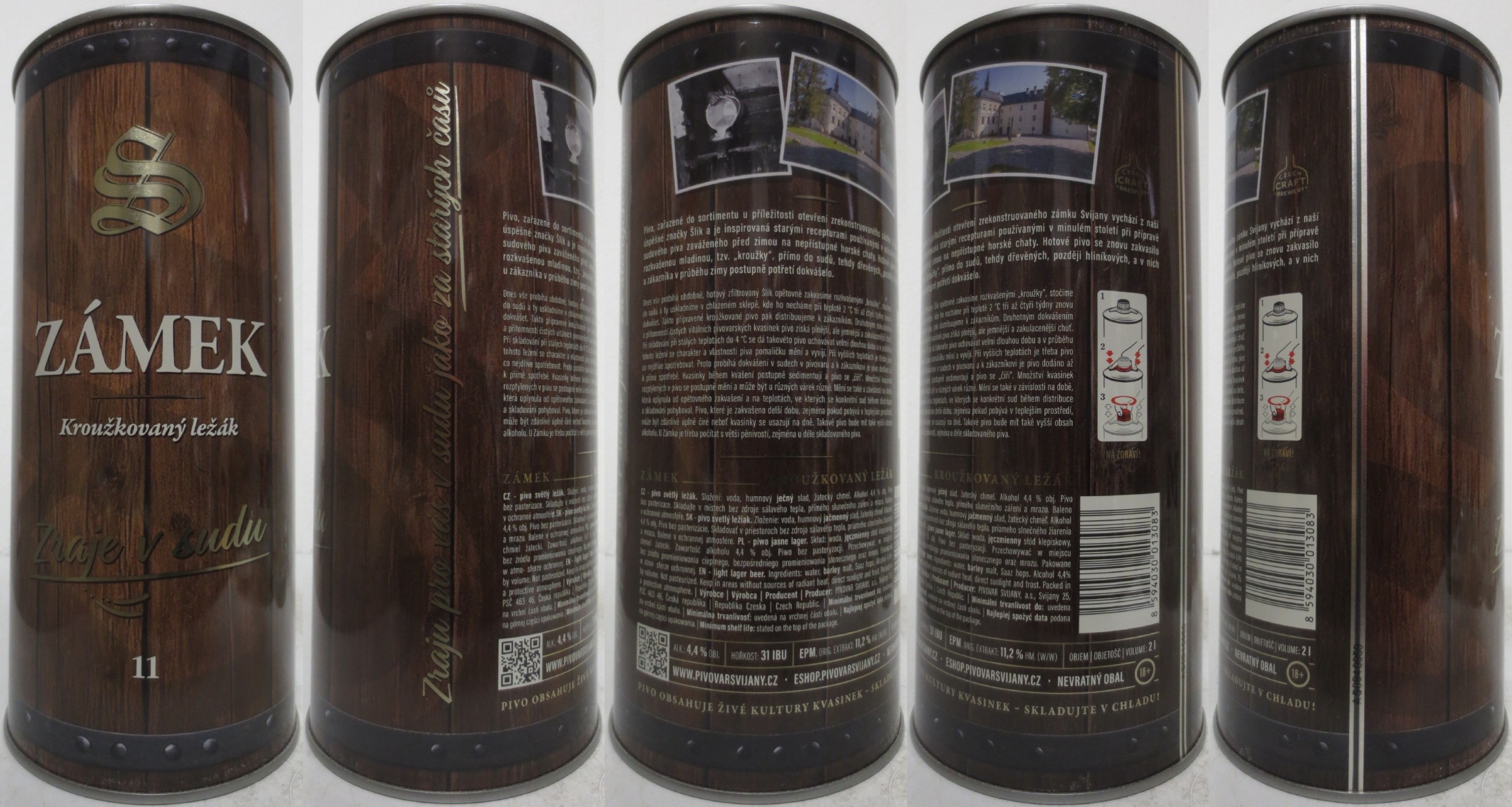 Svijany ZÁMEK Kroužkovaný ležák Zraje v sudu (200cl) č.1