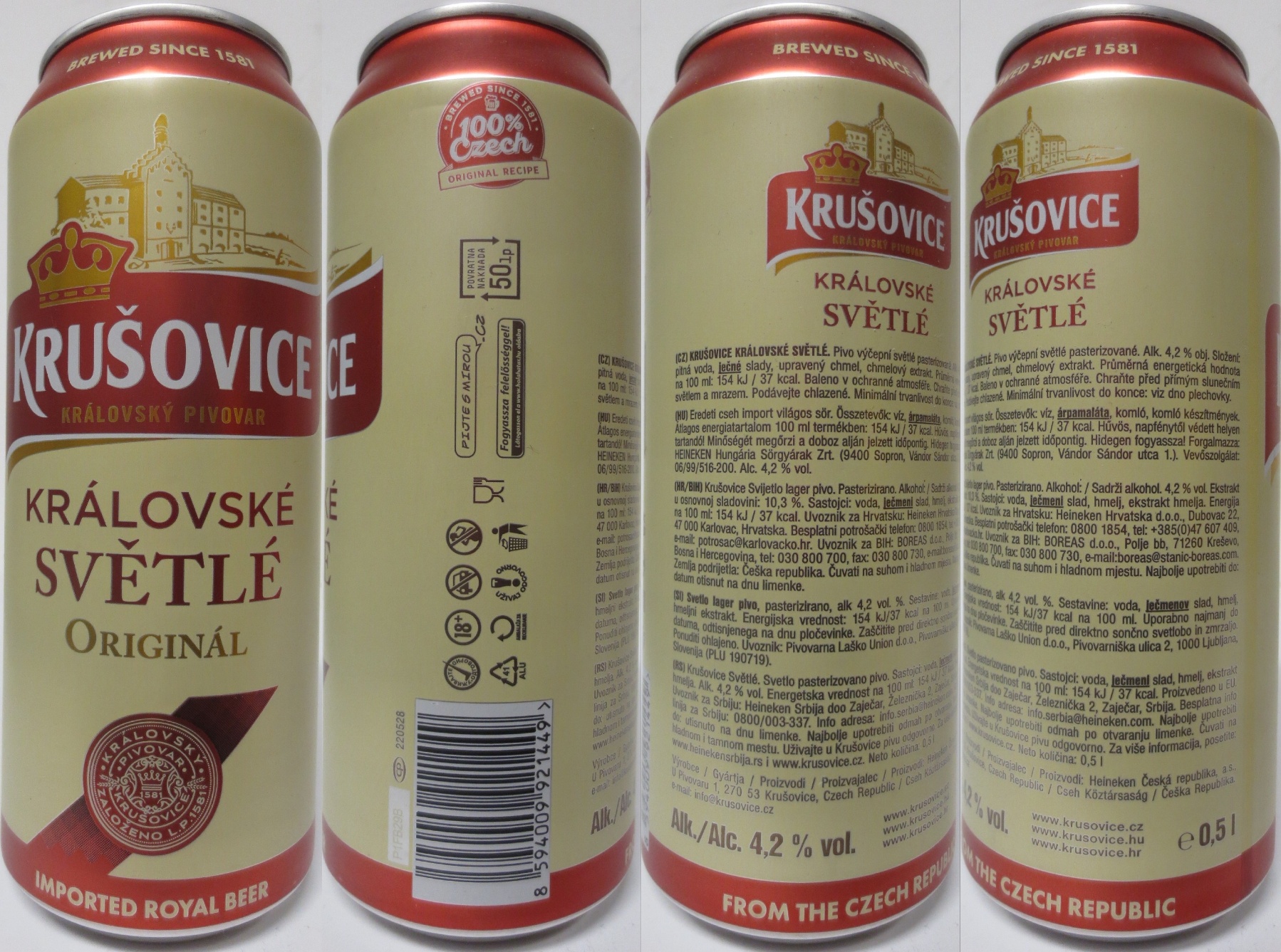KRUŠOVICE KRÁLOVSKÝ PIVOVAR KRÁLOVSKÉ SVĚTLÉ ORIGINÁL (HR) (50cl) (B/O) č.2 