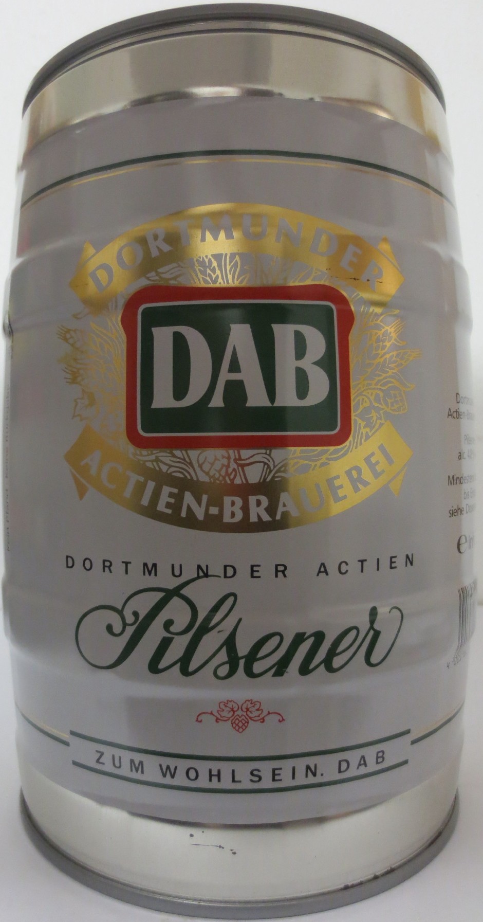 DAB DORTMUNDER ACTIEN Pilsener ZUM WOHLSEIN. DAB (5L) Nr.1 