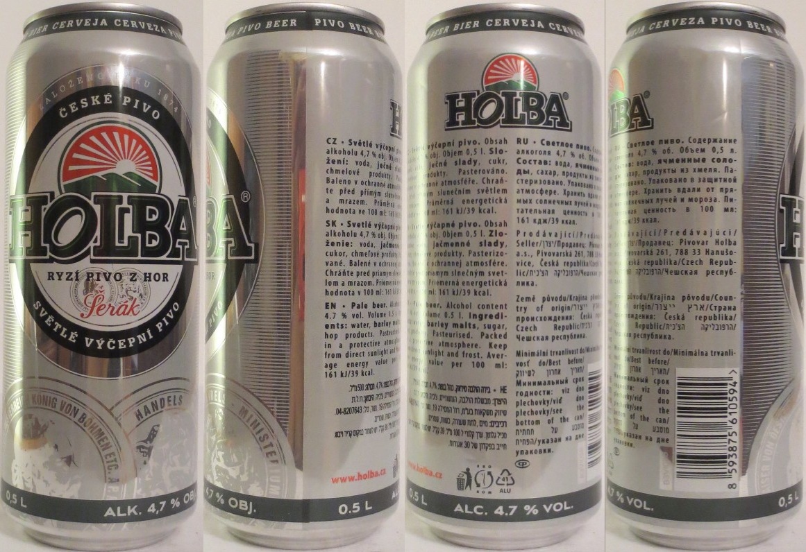 HOLBA RYZÍ PIVO Z HOR Šerák SVĚTLÉ VÝČEPNÍ PIVO (CZ) (50cl) (B/O) č.2 
