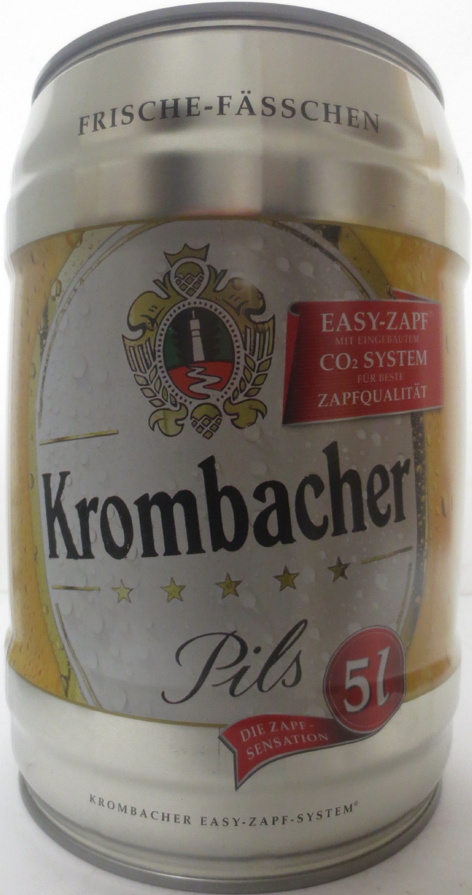 Krombacher Pils EASY-ZAPF MIT EIGEBAUTEM CO2 SYSTEM FÜR BESTE ZAPFQUALITÄT (5L) Nr.1 