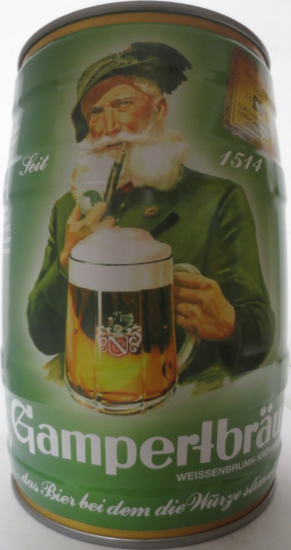 Gampertbräu WEISSENBRUNN-KRONACH PREIS DER BESTEN GOLD 2010 (5L) Nr.1 