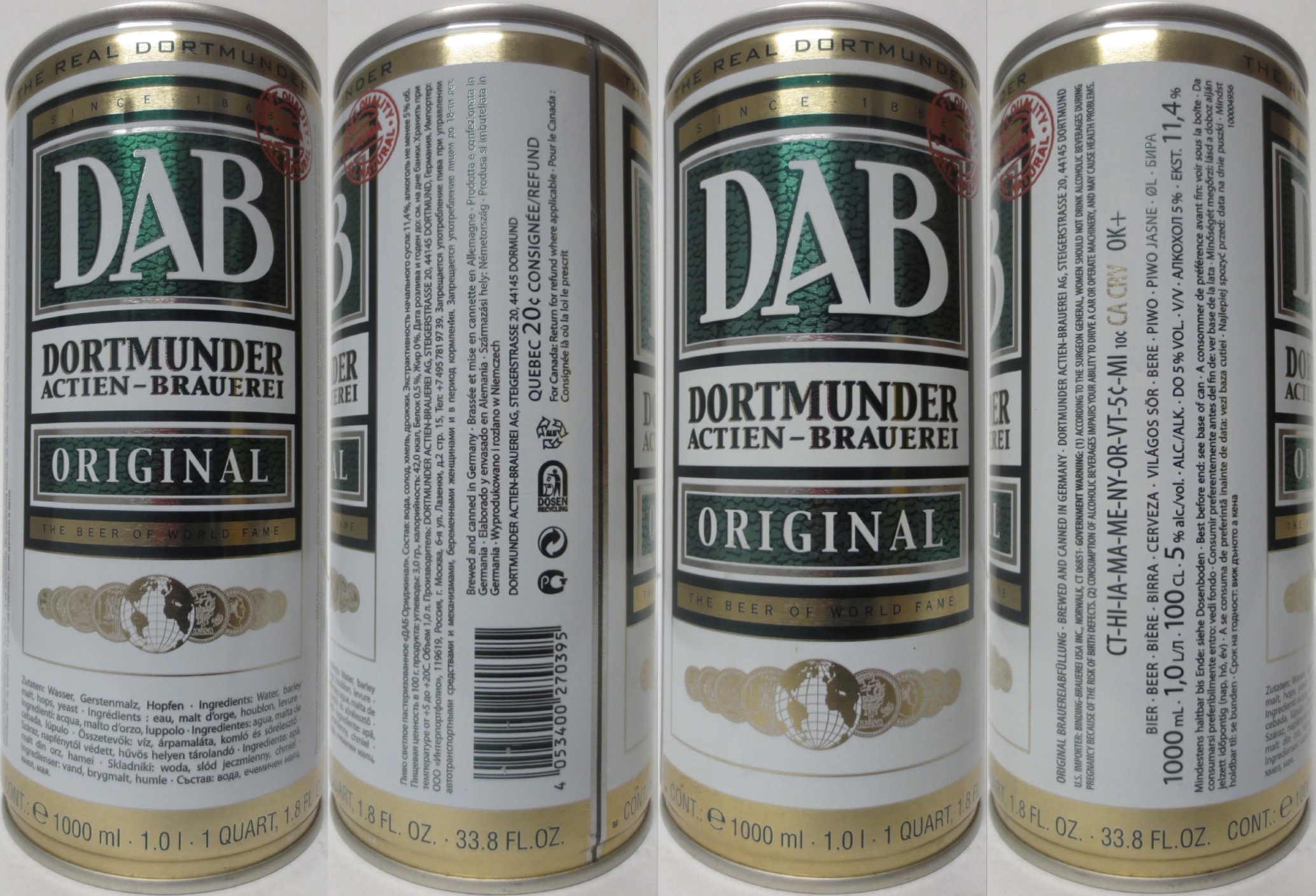 DAB DORTMUNDER ACTIEN BRAUEREI ORIGINAL (D) (100cl) (B/O) Nr.1 
