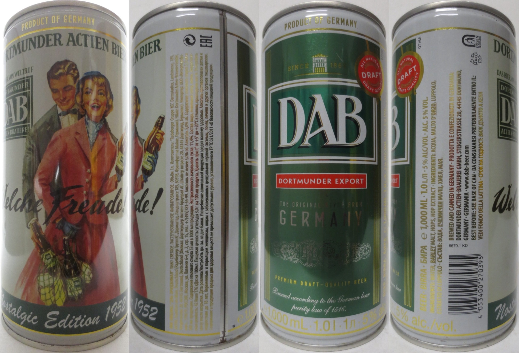 DAB DORTMUNDER EXPORT Nostalgic Edition 1952 (D) (100cl) (B/O) Nr.1 