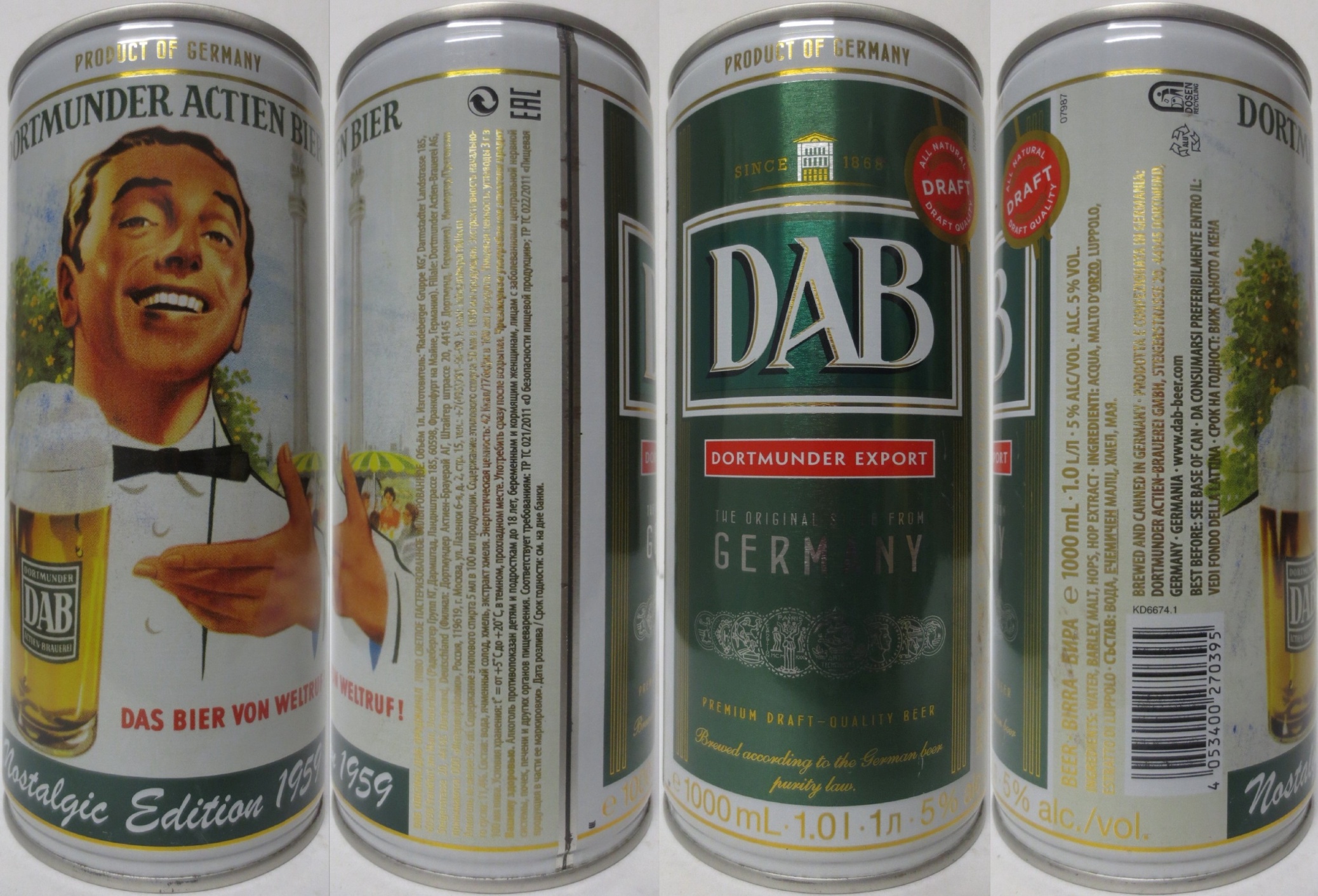DAB DORTMUNDER EXPORT Nostalgic Edition 1959 (D) (100cl) (B/O) Nr.1 