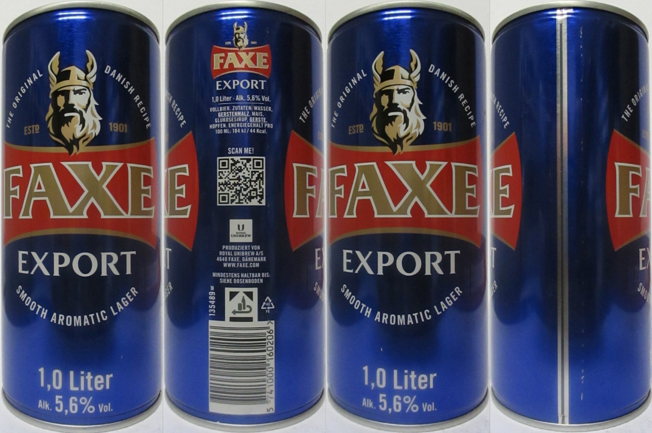 FAXE EXPORT SMOOTH AROMATIC LAGER 1,0 Liter Alk. 5,6% vol. (2026) (D) (100cl) (B/O) Nr.1 