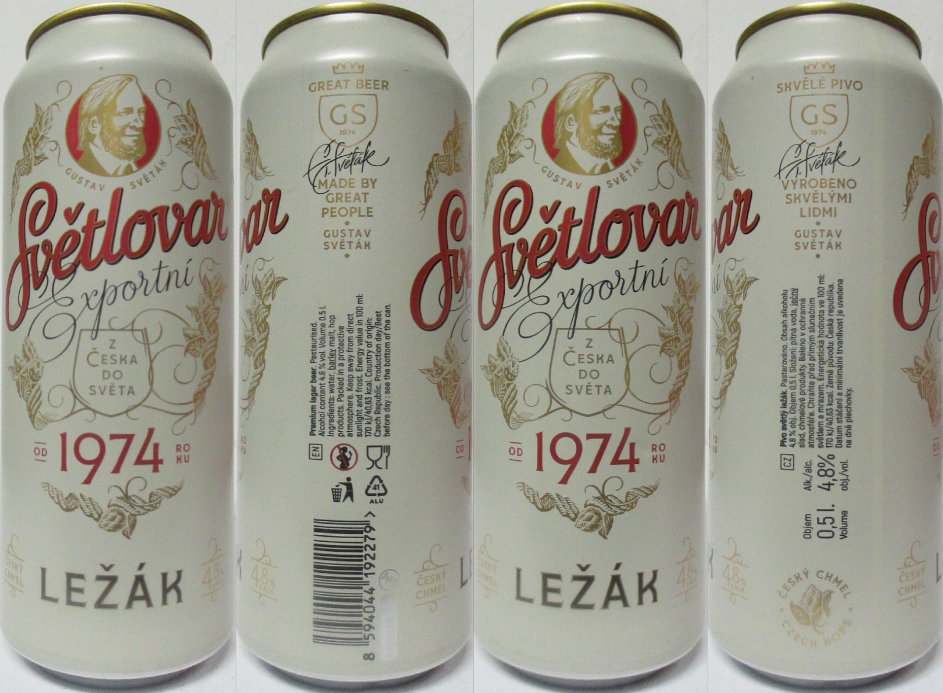 Světovar Exportní Z ČESKA DO SVĚTA OD 1974 ROKU LEŽÁK (CZ) (50cl) (B/O) č.1