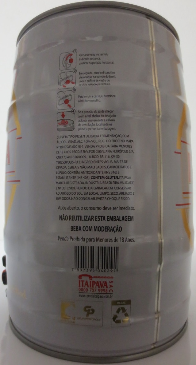 ITAIPAVA CERVEJA PILSEN (5L) Nr.1