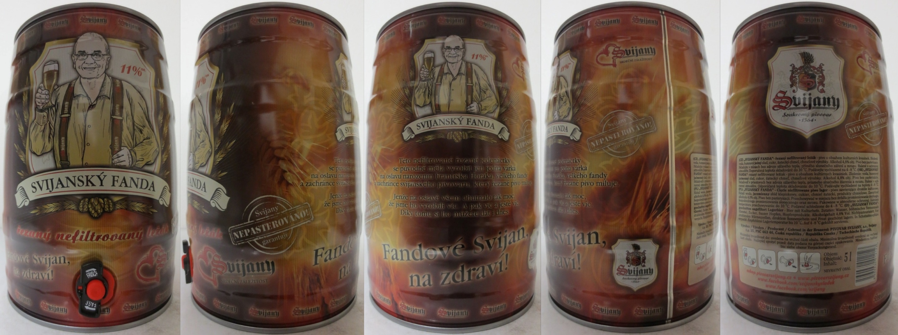 Svijany SVIJANSKÝ FANDA řezaný nefiltrovaný ležák (5L) č.2