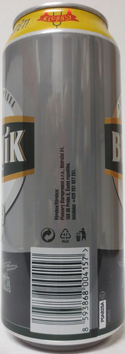 BRANÍK Alk. 4,8% obj. SVĚTLÝ JEDENÁCTKA KLOBÁSY JSOU ZPĚT 2020 (CZ) (50cl) (B/O) č.1