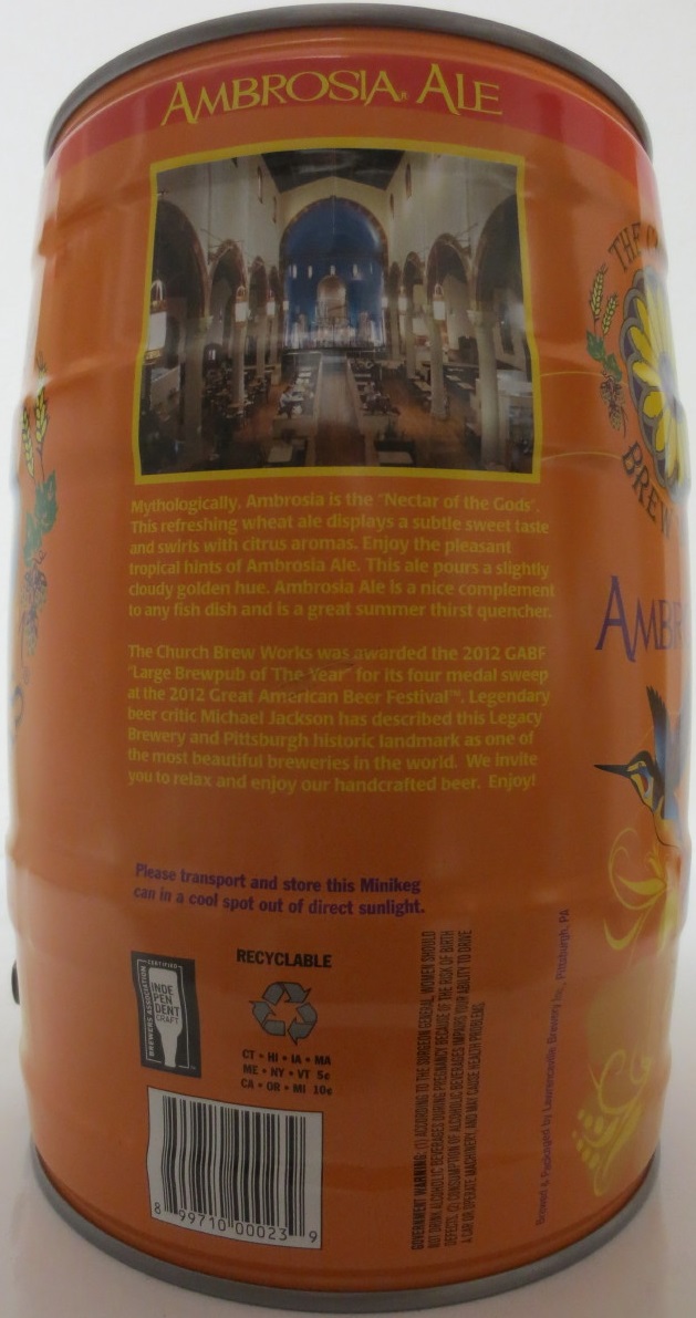 THE CHURCH BREW WORKS AMBROSIA ALE (5L) Nr.1