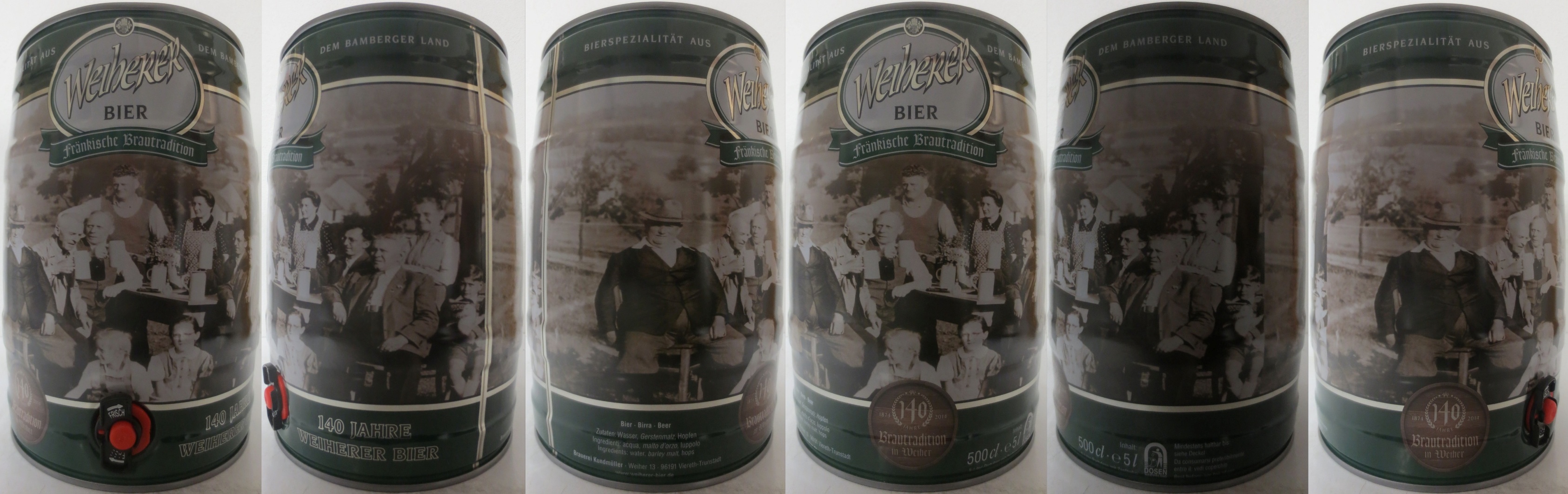 Weiherer BIER fränkische Brautradition 140 JAHRE Brautraditiom in Weiher (5L) Nr.1